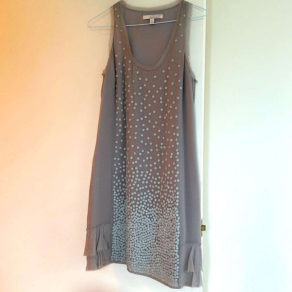 Banana Republic Heritage Grey sleeveless dress with embellishments